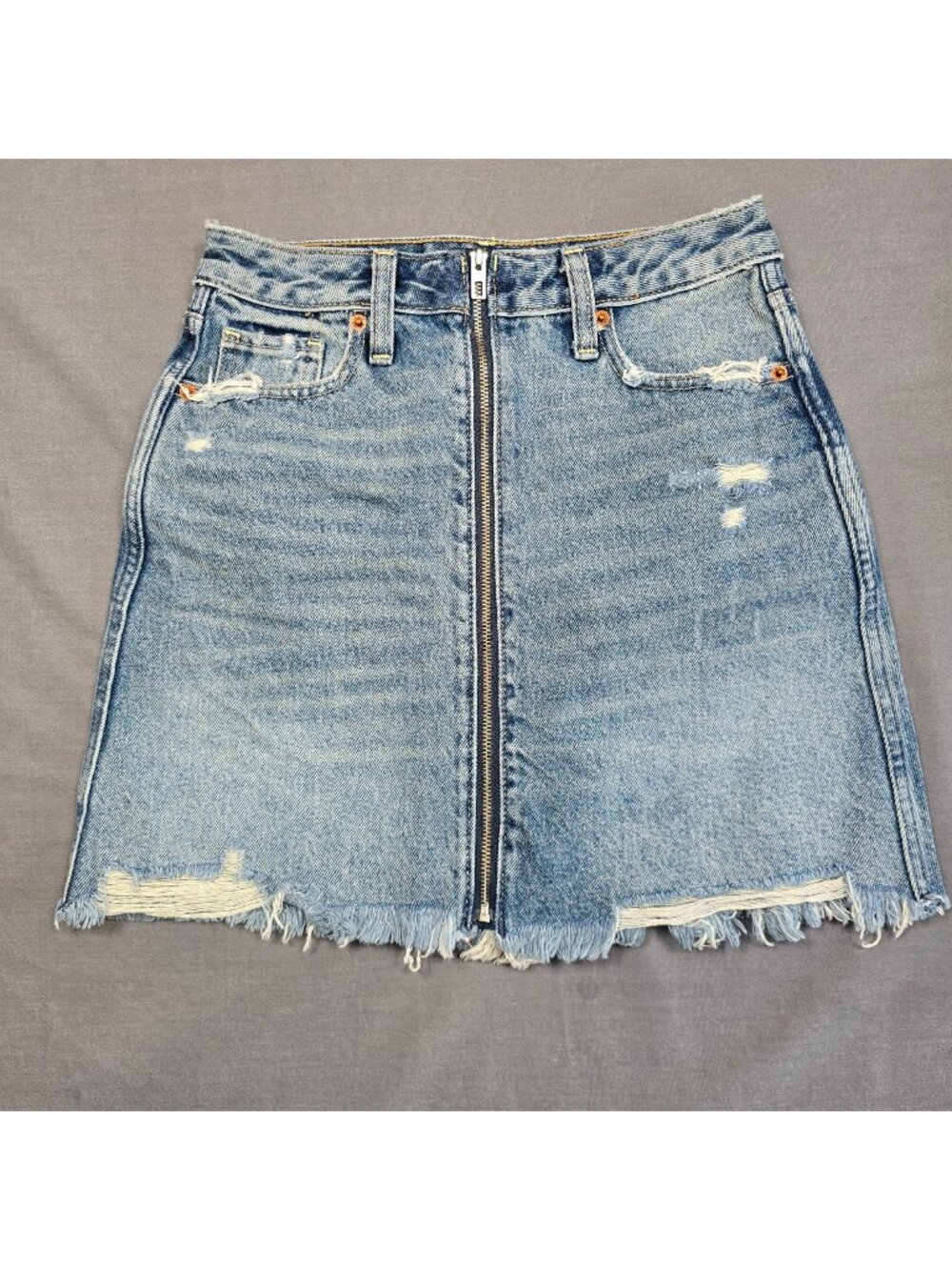 Abercrombie & Fitch Size 24 00 Zoe Vintage A-Line Denim Skirt Raw Hem